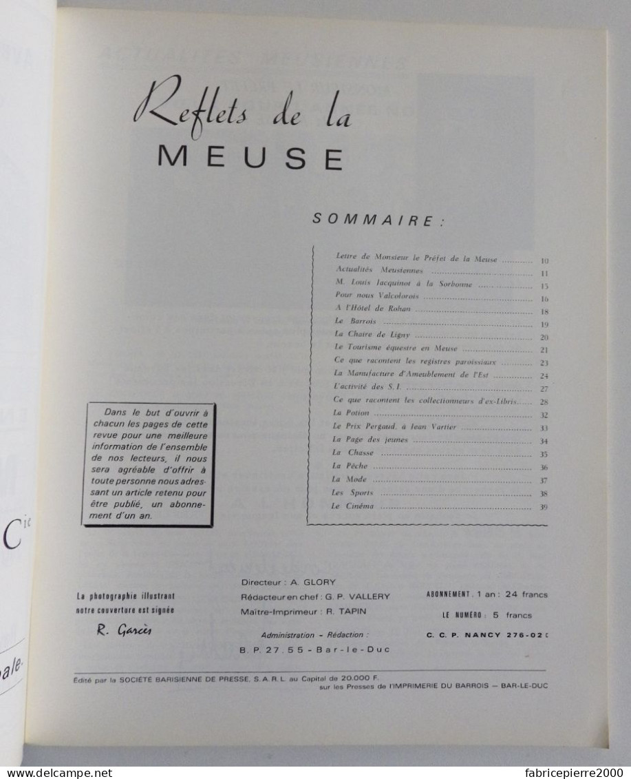 REFLETS DE LA MEUSE N°1 1967 TBE Bar-le-Duc - Lorraine - Vosges