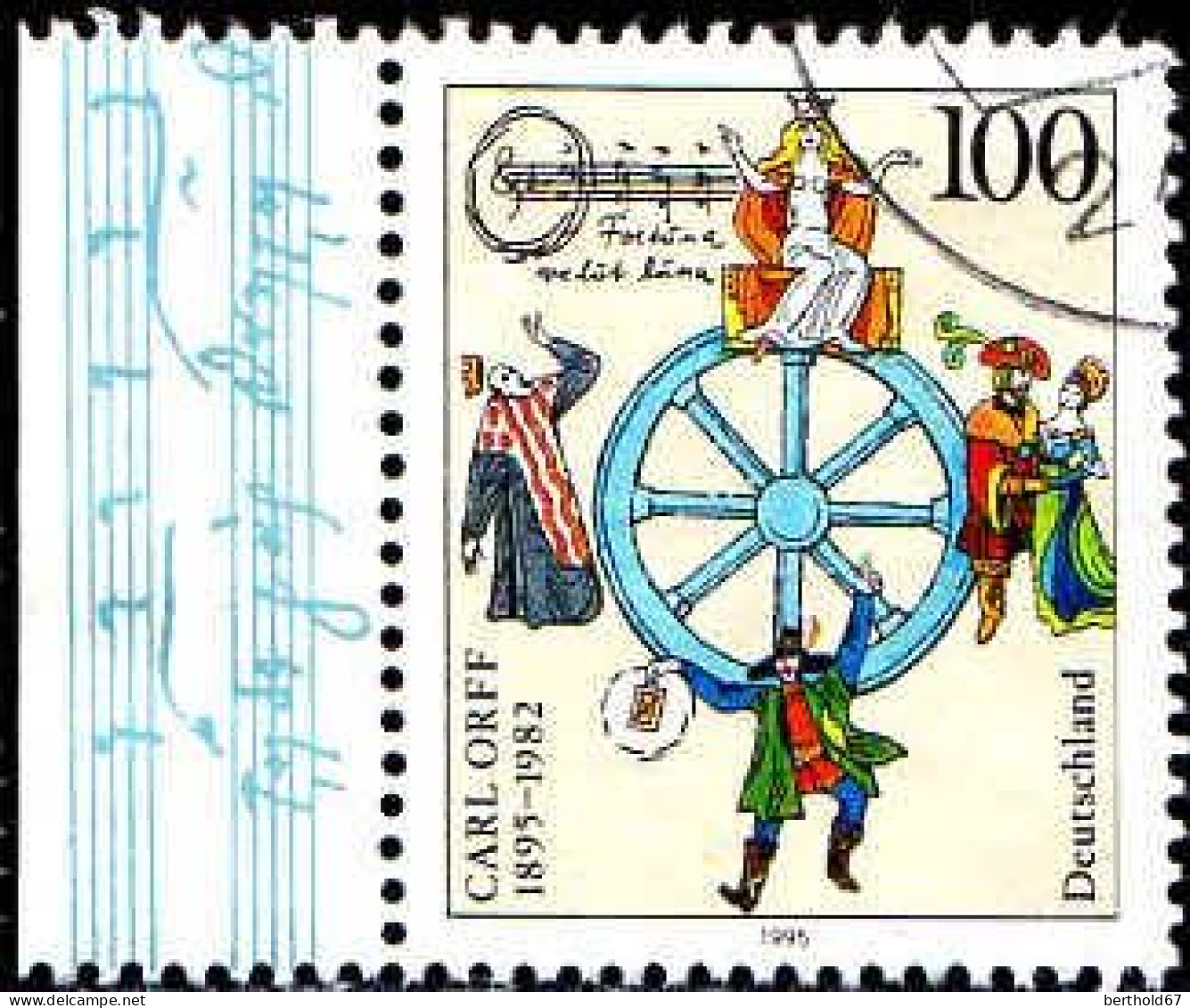 RFA Poste Obl Yv:1638 Mi:1806 Carl Orff Musicien Bord De Feuille (cachet Rond) (Thème) - Musique