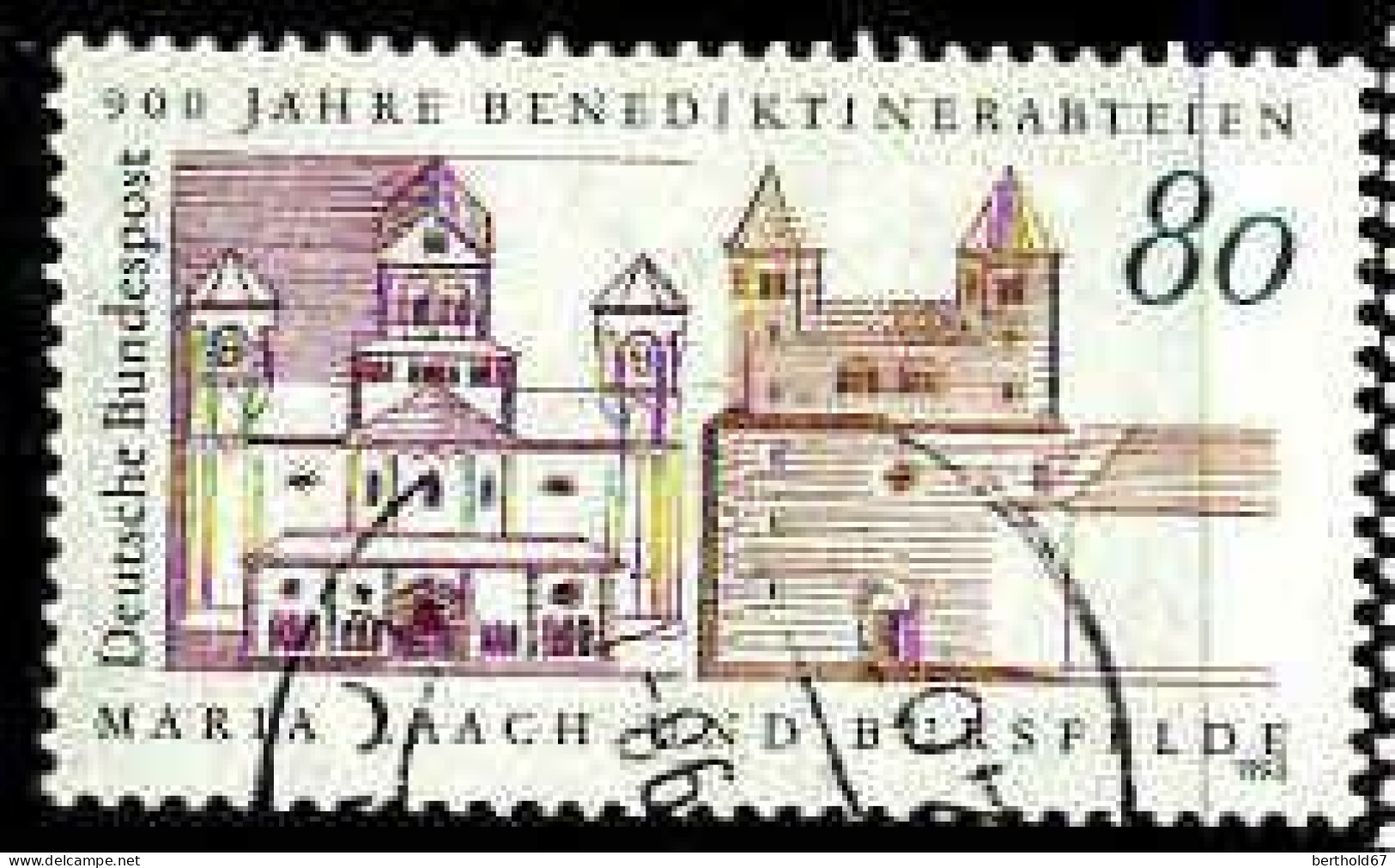 RFA Poste Obl Yv:1502 Mi:1671 Benediktierabteien Maria Laach & Bursfeld (cachet Rond) (Thème) - Abbazie E Monasteri