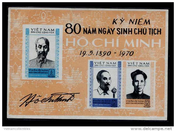 North Vietnam Viet Nam MNH Imperf Souvenir Sheet 1970 : 80th Anniversary Of President Ho Chi Minh (Ms239B1) - Vietnam