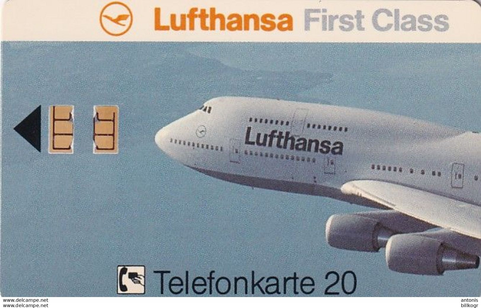 GERMANY - Lufthansa/First Class(K 365), Tirage 20000, 07/91, Mint - Vliegtuigen