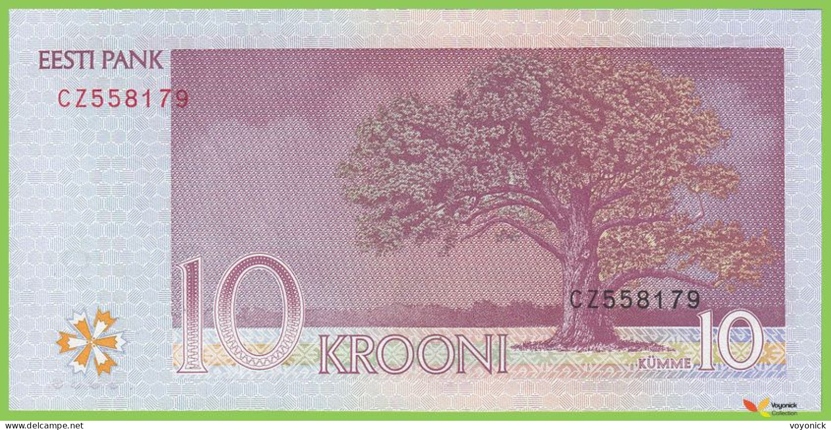 Voyo ESTONIA 10 Krooni 2007(2009) P86b B228b CZ XF+ Jakob Hurt - Estonie