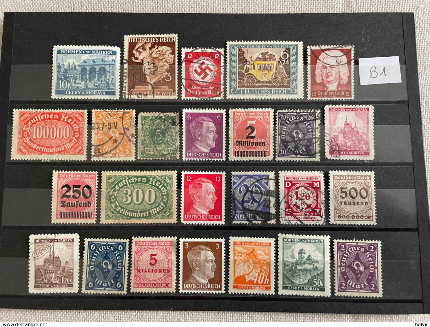 Lot De 25 Timbres Allemands WW2 Originaux - 1939-45