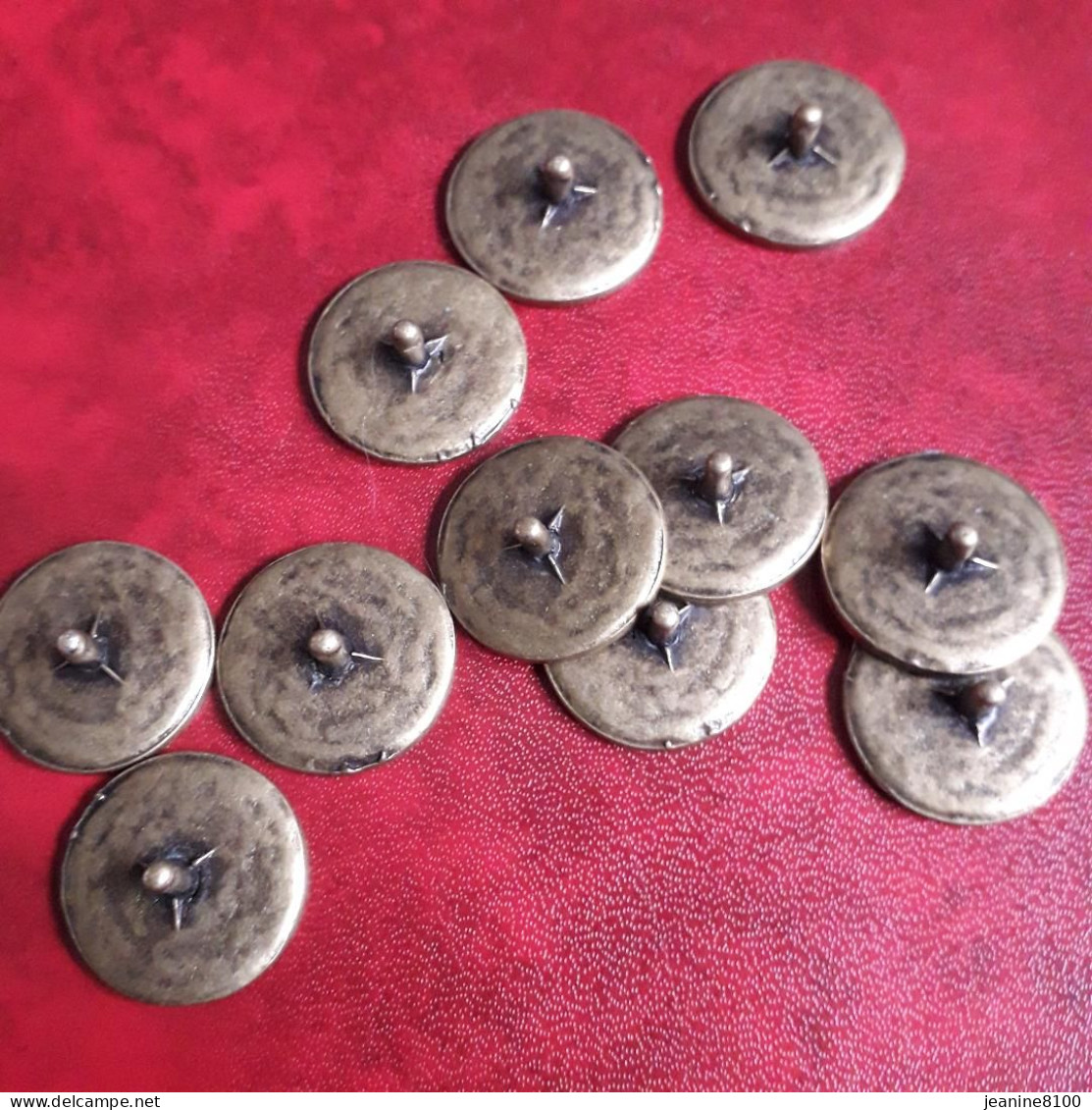 Lot De 11 Boutons Laiton Ou Bronze Tête D'Indien Liberty - Buttons