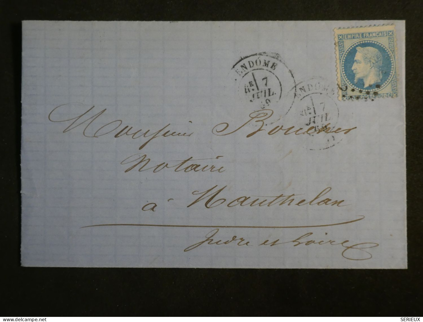 DM 15 FRANCE  LETTRE 1864 VENDOME A MONTHAULAN ++  N°29+AFF. INTERESSANT +++ - 1849-1876: Classic Period