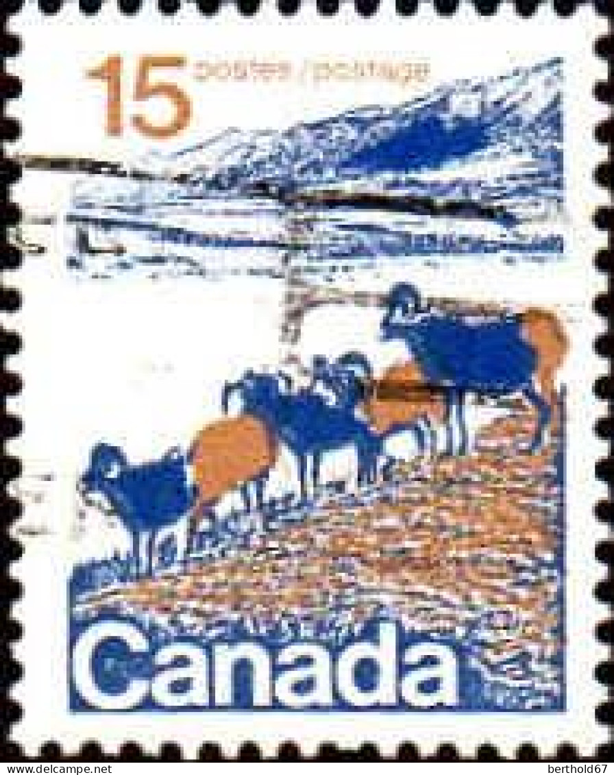 Canada Poste Obl Yv: 472b Mi:507CyI Troupeau De Chêvres De Montagne (Obl.mécanique) - Used Stamps
