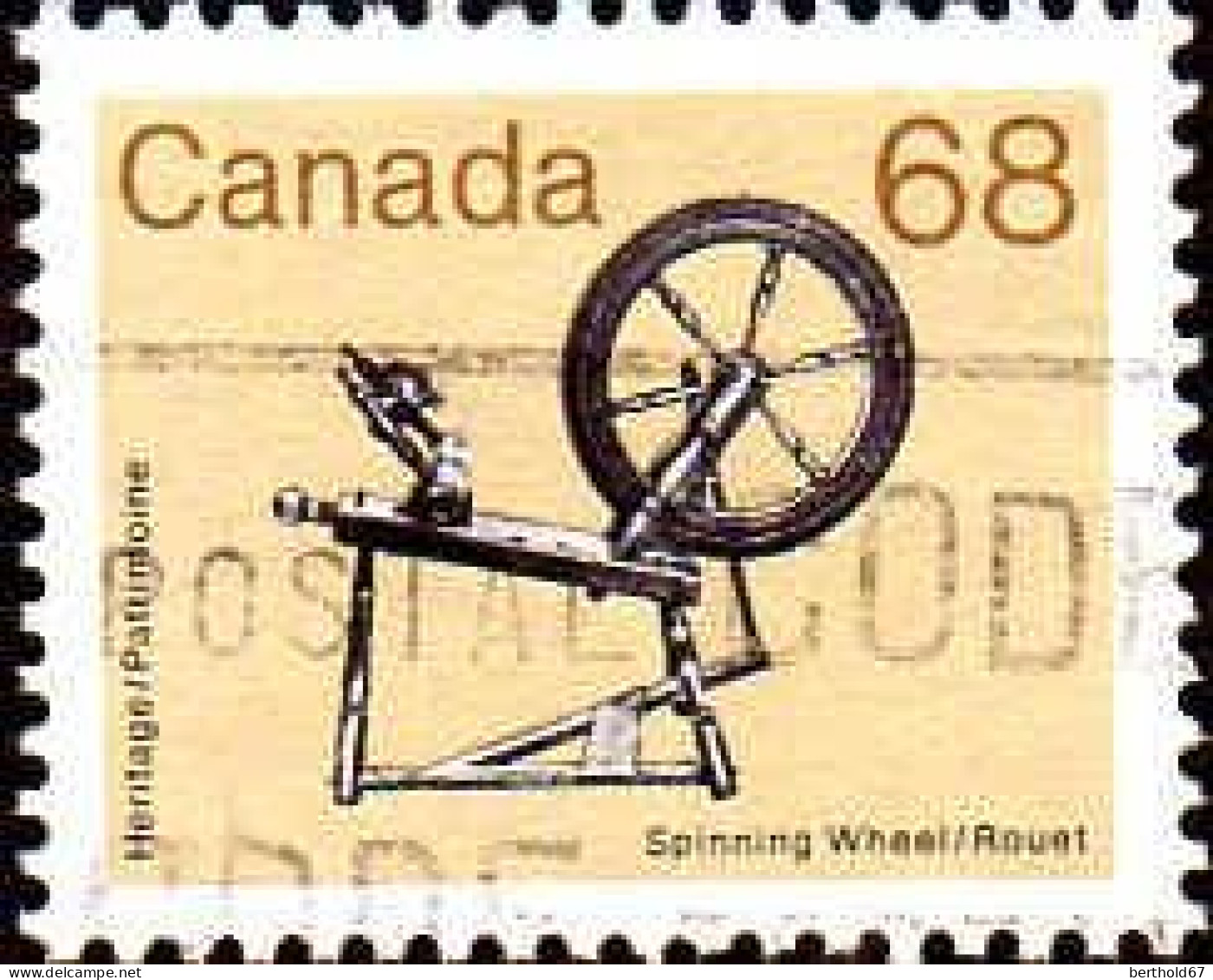 Canada Poste Obl Yv: 917 Mi:966 Heritage Patrimoine Spinning Weel Rouet (Belle Obl.mécanique) - Used Stamps