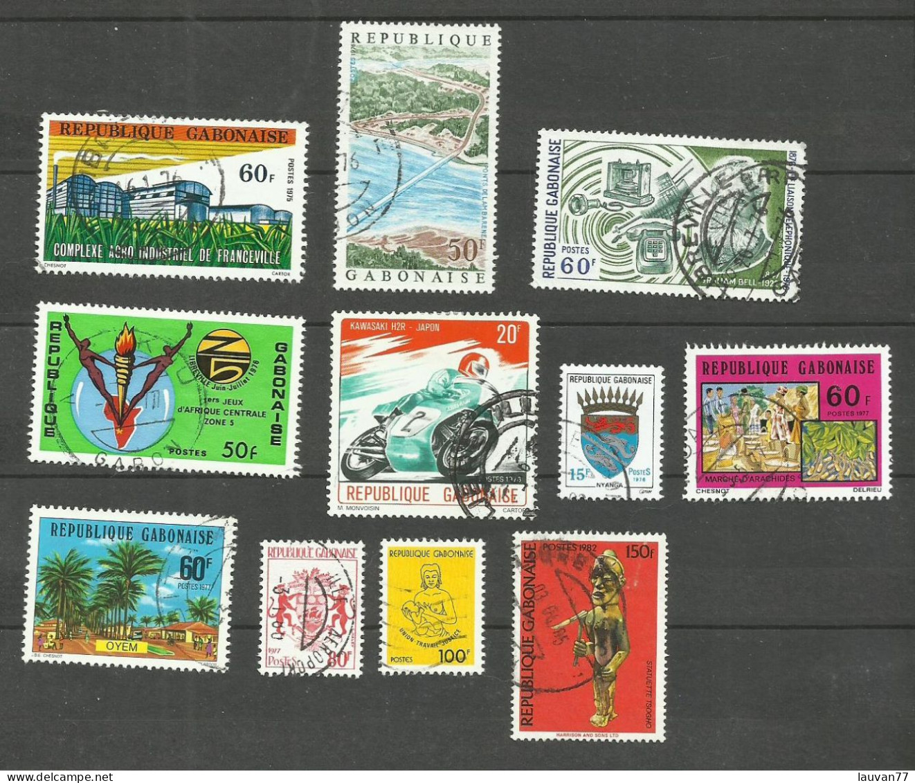 Gabon N°351, 355, 356, 358, 363, 365, 371, 374, 379, 467, 512 Cote 4.55€ - Gabon (1960-...)