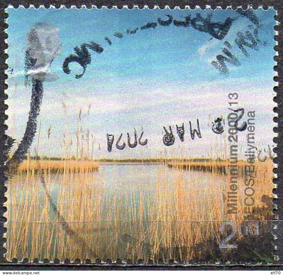 GREAT BRITAIN 2000 Millennium Projects: Life And Earth. 2nd Class NVI Reed Beds, River Braid - Used Stamps