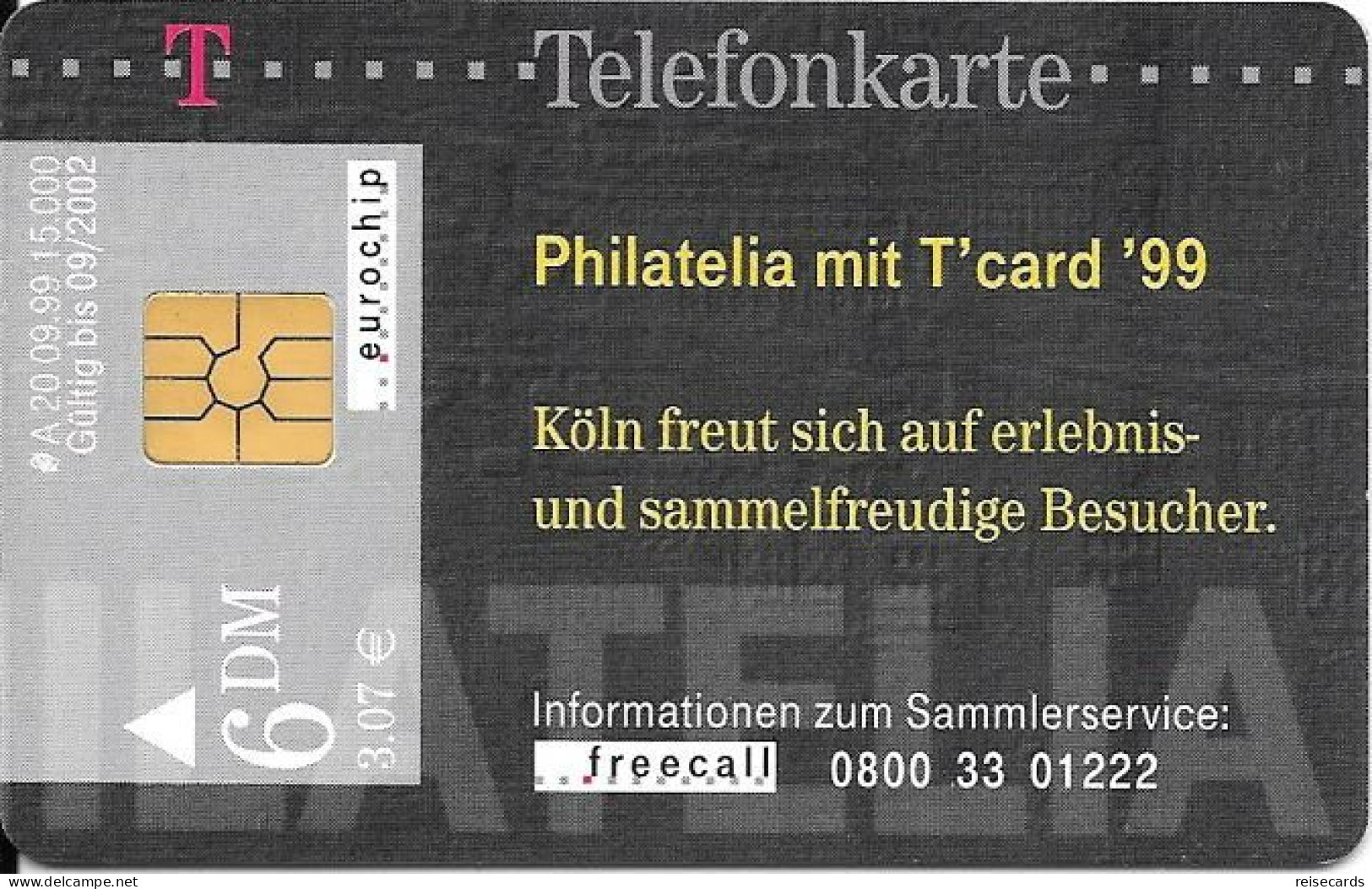 Germany: Telekom A 20 09.99 Philatelia Mit T'card Expo '99 Köln - A + AD-Series : D. Telekom AG Advertisement