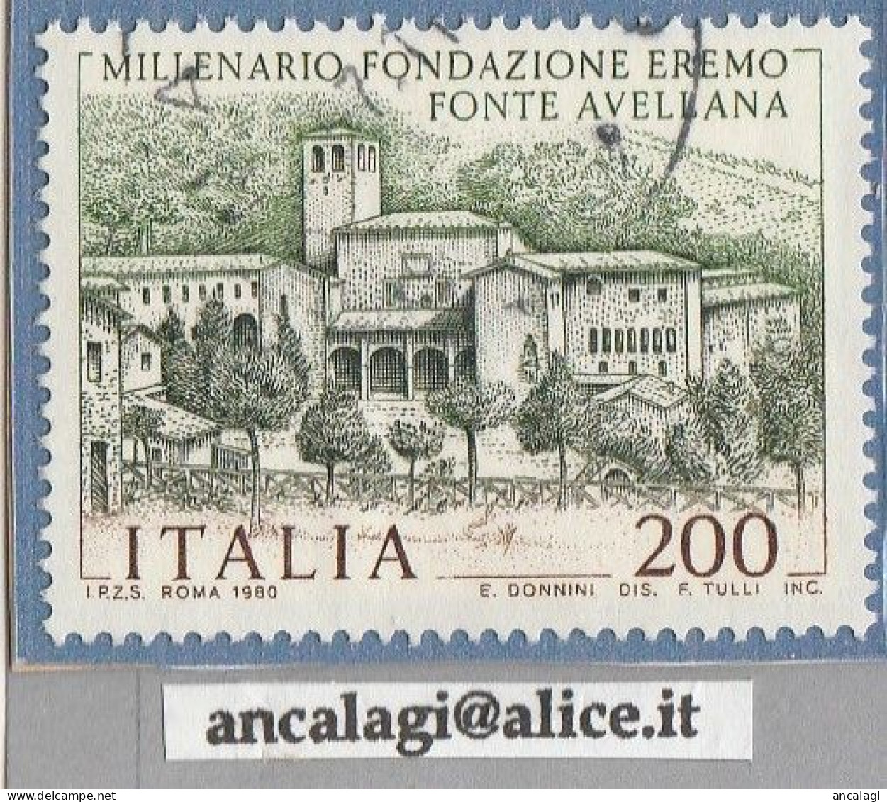 USATI ITALIA 1980 - Ref.0432A "EREMO DI FONTE AVELLANA" 1 Val. - - 1971-80: Used