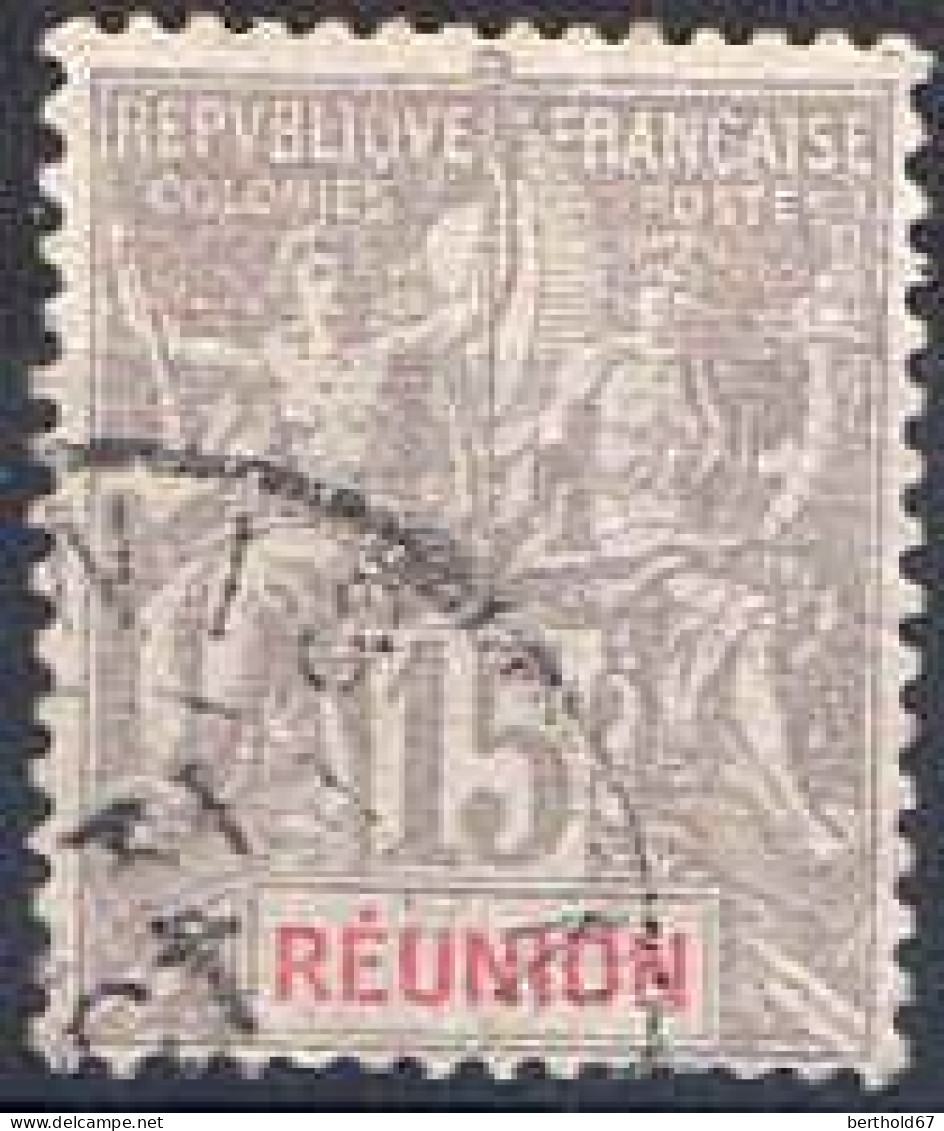 Réunion Poste Obl Yv: 48 Mi:48 Groupe Allégorique Mouchon (Beau Cachet Rond) - Gebraucht