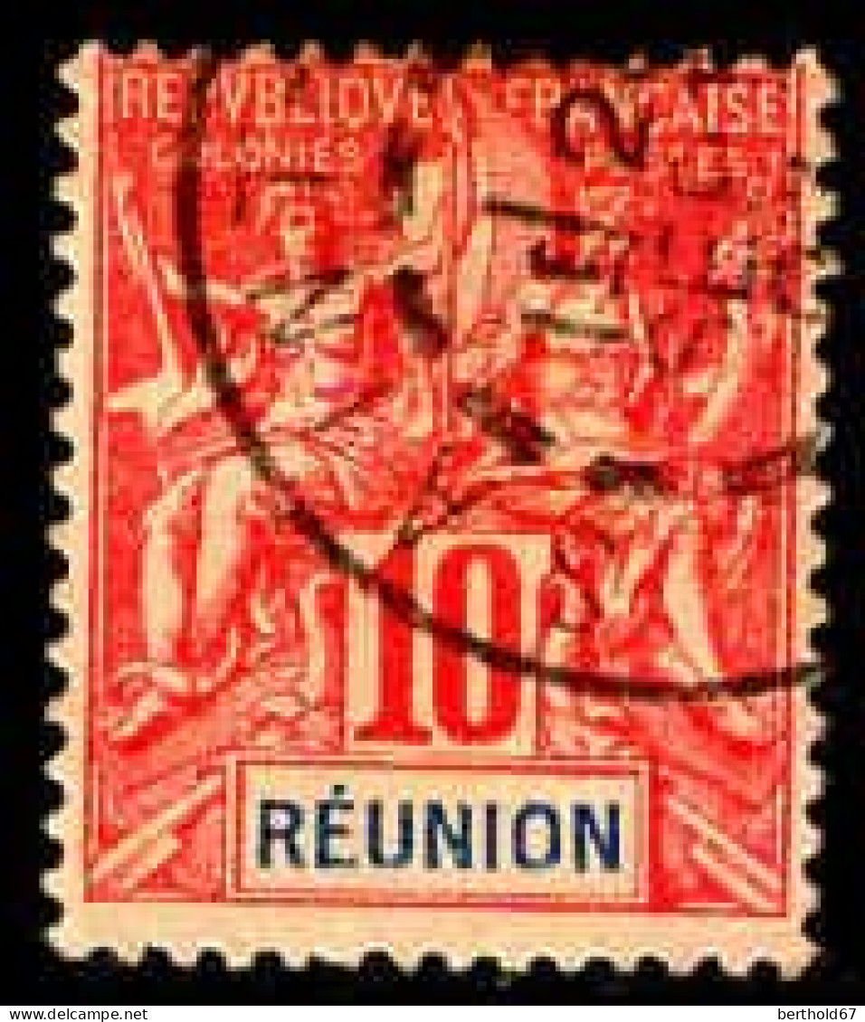 Réunion Poste Obl Yv: 47 Mi:47 Groupe Allégorique Mouchon (TB Cachet Rond) - Used Stamps