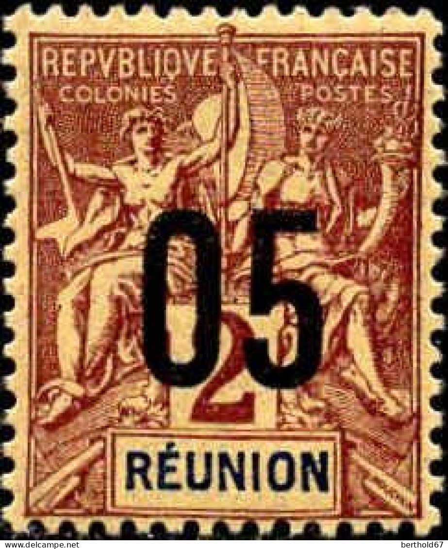 Réunion Poste N** Yv: 72 Mi:72I Groupe Allégorique Mouchon (Petit Def.gomme) - Neufs
