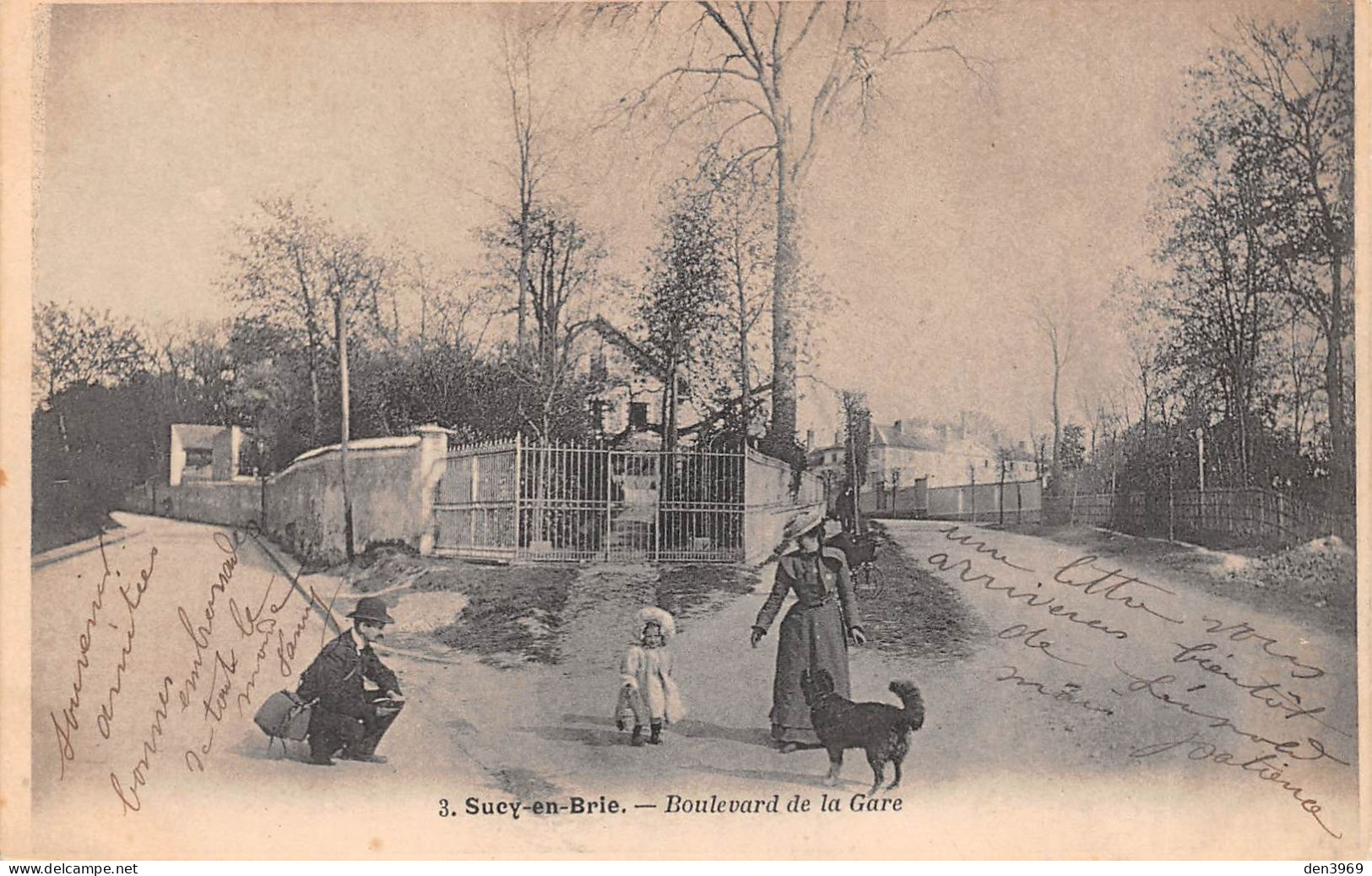 SUCY-en-BRIE (Val-de-Marne) - Boulevard De La Gare, Précurseur Voyagé 190? (2 Scans) Ravel à Barrême Usine D'Electricité - Sucy En Brie