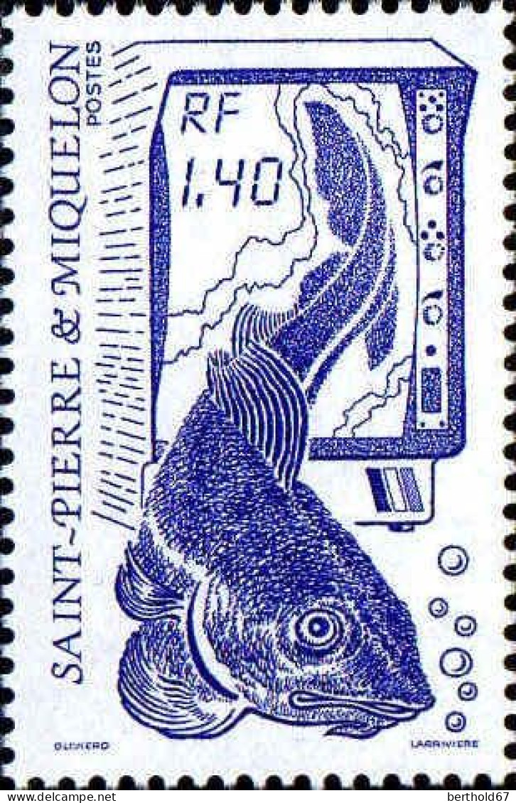 SPM Poste N** Yv: 473 Mi:541 La Pêche - Unused Stamps