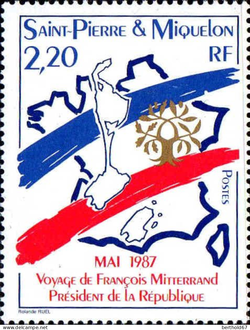 SPM Poste N** Yv: 478 Mi:546 Voyage De François Mitterand - Unused Stamps