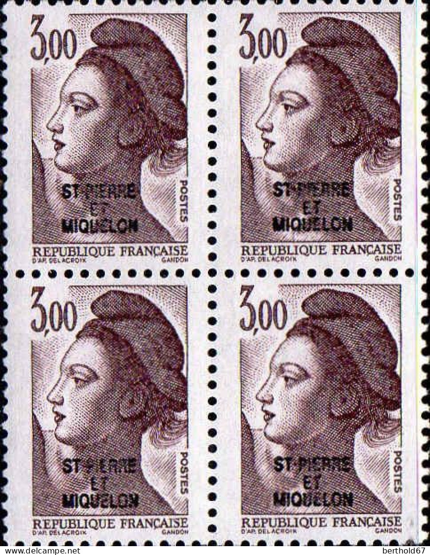 SPM Poste N** Yv: 465 Mi:533 Liberté De Gandon Bloc De 4 - Unused Stamps