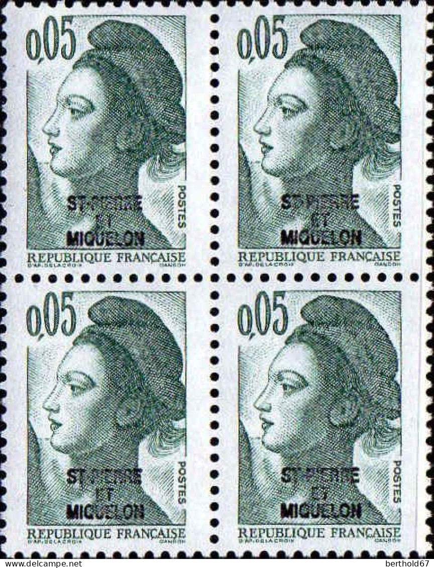 SPM Poste N** Yv: 455 Mi:523 Liberté De Gandon Bloc De 4 - Unused Stamps