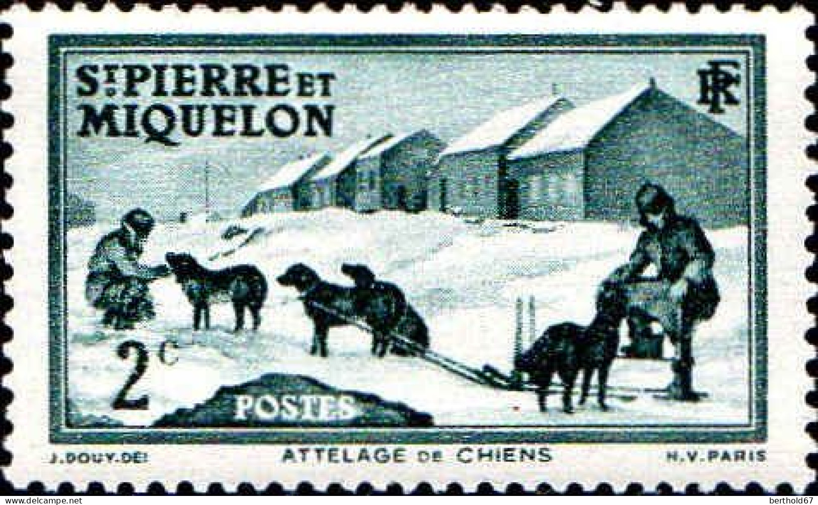 SPM Poste N** Yv: 167 Mi:170 Attelage De Chiens - Unused Stamps