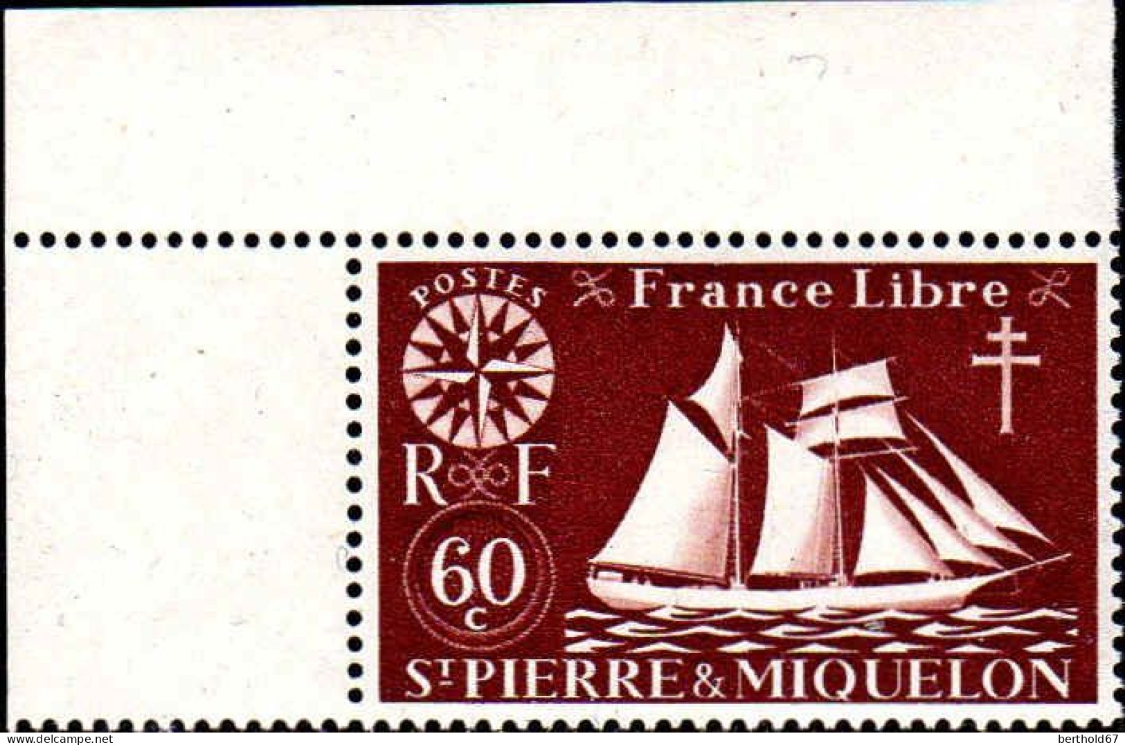 SPM Poste N** Yv: 296/309 Série de Londres Voilier Coin d.feuille