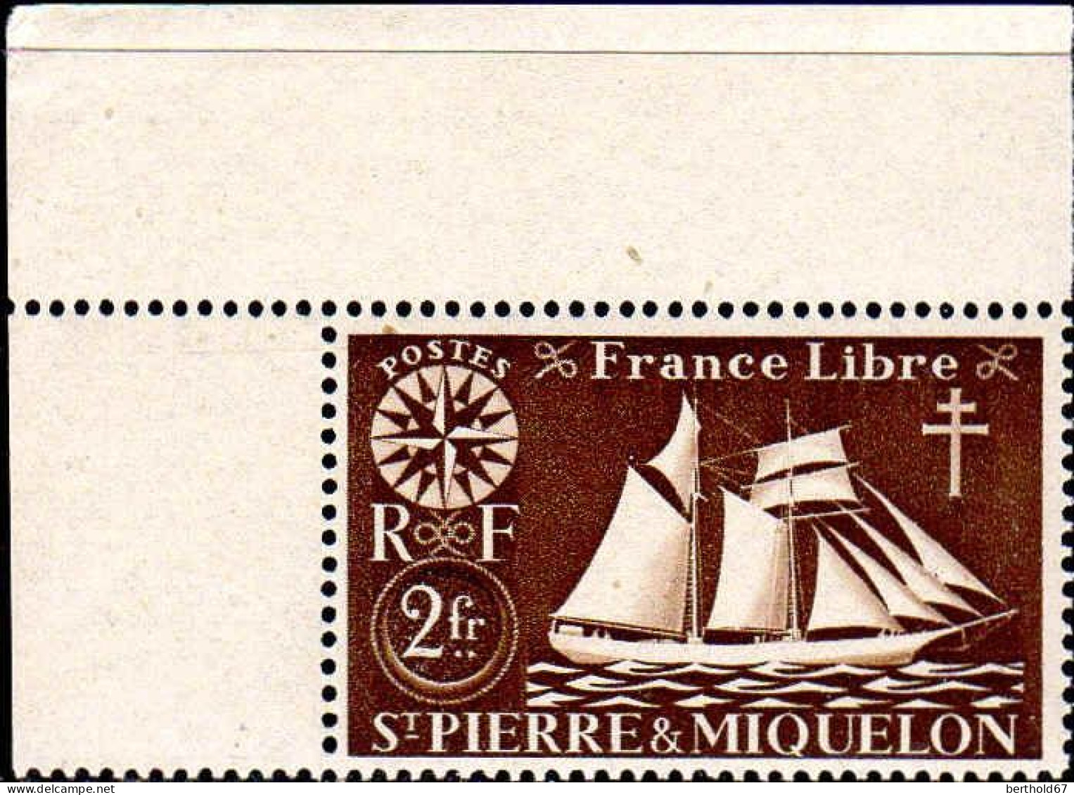 SPM Poste N** Yv: 296/309 Série de Londres Voilier Coin d.feuille