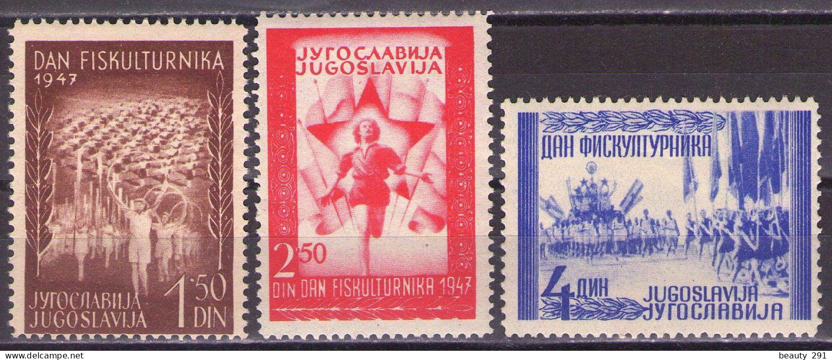 Yugoslavia 1947 Federal Sports Meeting, Mi 521-523 - MNH**VF - Ongebruikt