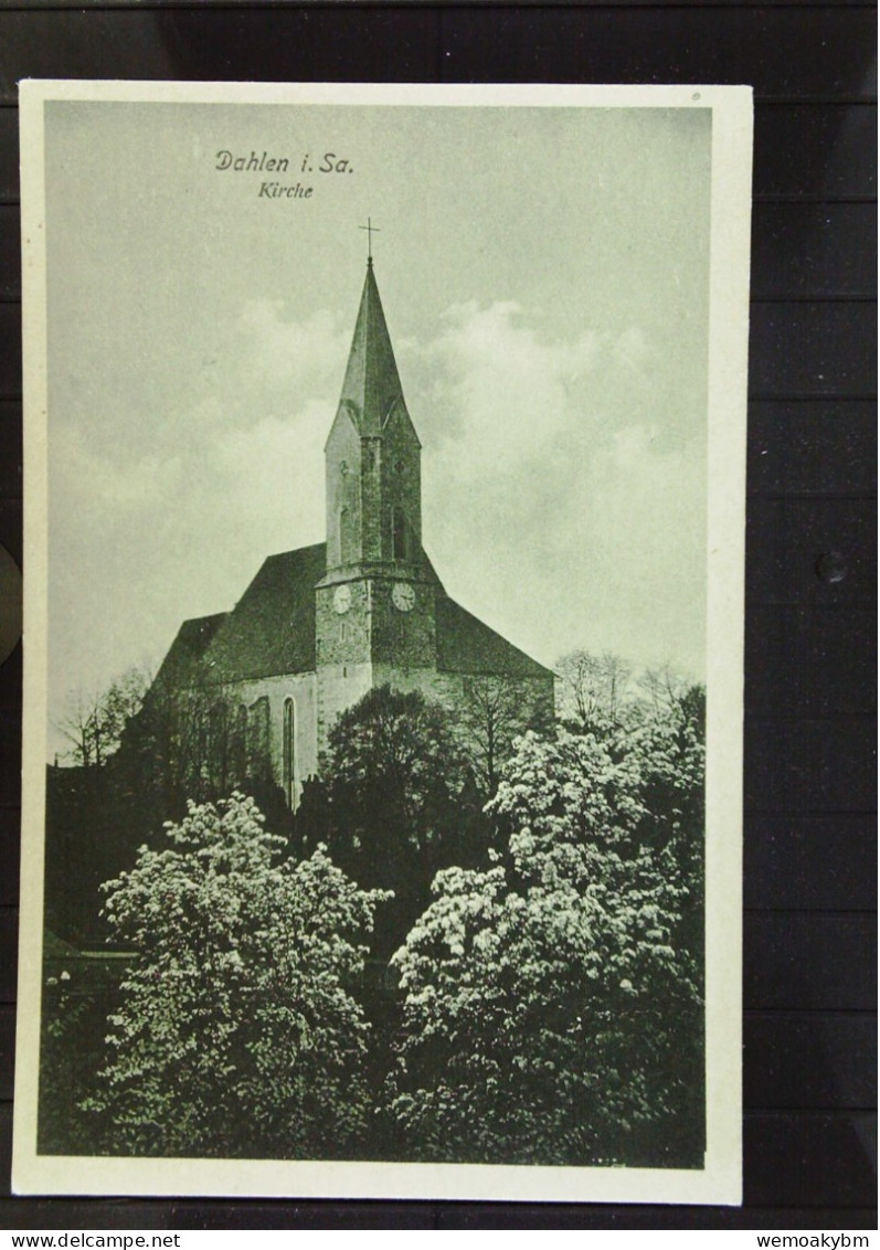 DR:  Ansichtskarte Von Dahlen I. Sa., Kirche - Nicht Gelaufen, Aus 1923 - Dahlen