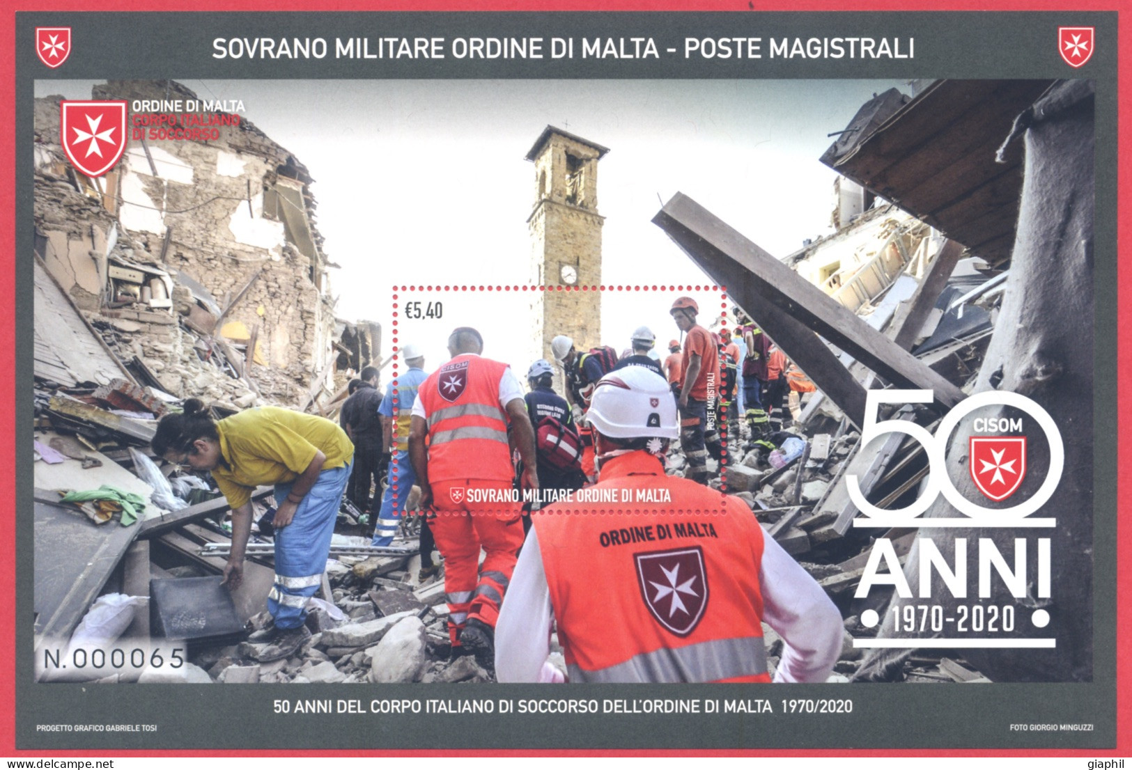 SMOM - ORDINE DI MALTA 2020 BF 50° ANNIVERSARIO CISOM SOTTOFACCIALE OFFERTISSIMA!!! - Malte (Ordre De)