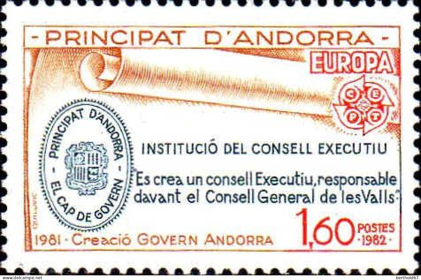 Andorre (F) Poste N** Yv:300 Mi:321 Institucio Del Consell Executiu - Unused Stamps
