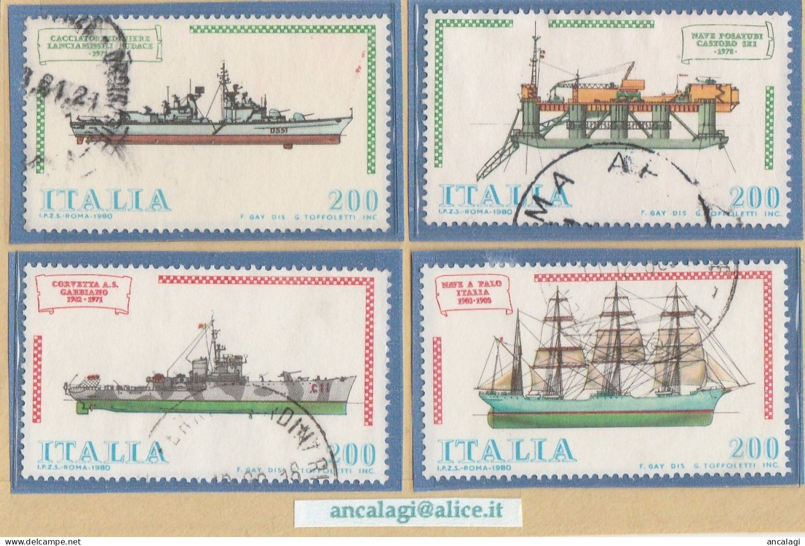 USATI ITALIA 1980 - Ref.0433 "COSTRUZIONI NAVALI ITALIANE" Serie Di 4 Val. - - 1971-80: Gebraucht