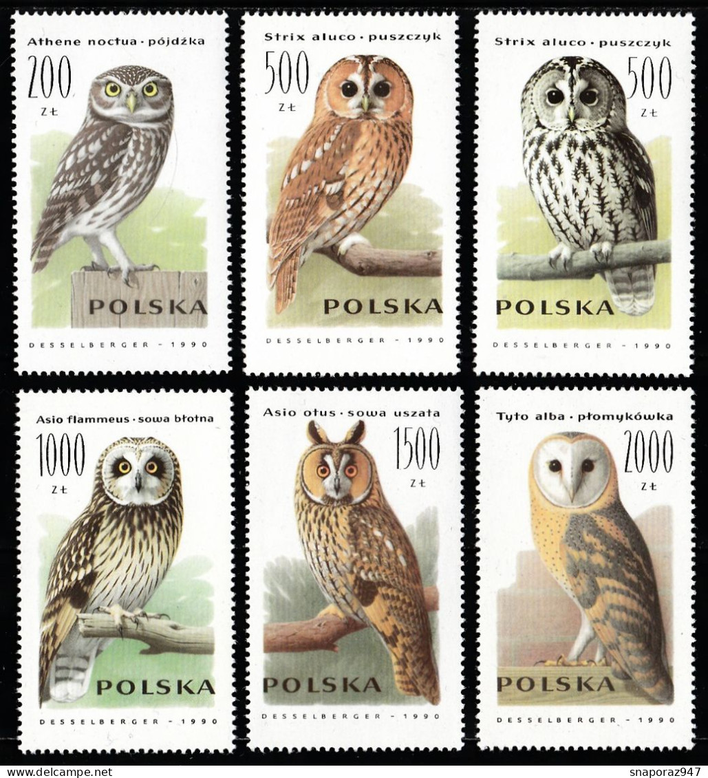 1989 Polonia Owls Set MNH** B92 - Owls
