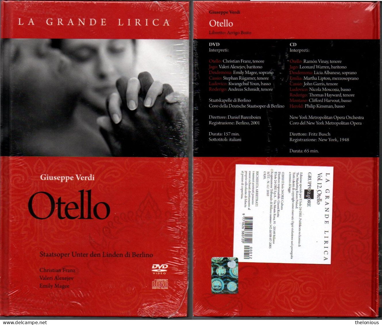 * DVD / CD La Grande Lirica - G. Verdi - Otello - Nuovo Sigillato - Conciertos Y Música