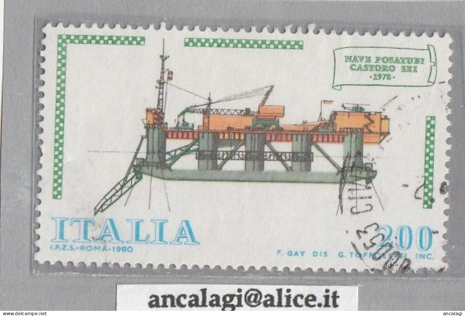 USATI ITALIA 1980 - Ref.0433C "COSTRUZIONI NAVALI ITALIANE" 1 Val. - - 1971-80: Afgestempeld