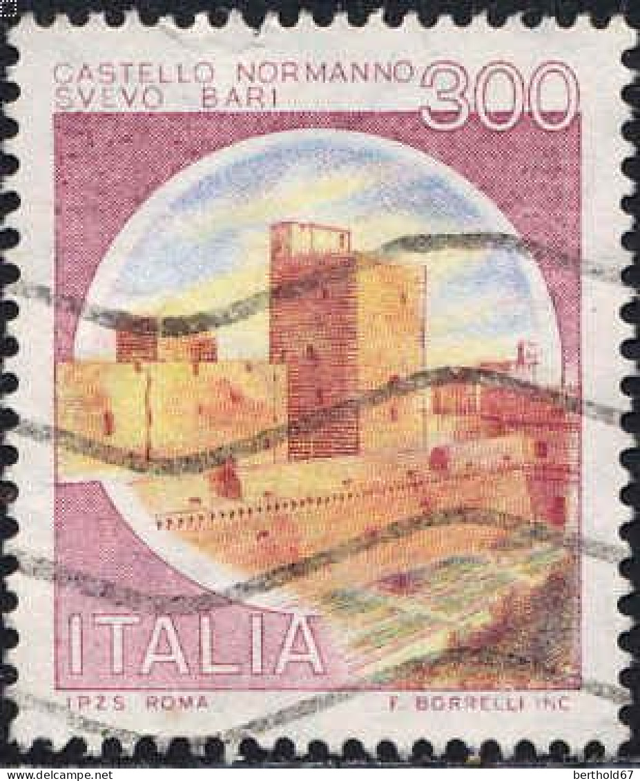 Italie Poste Obl Yv:1447 Mi:1715II Castello Normanno Svevo-Bari (Lign.Ondulées) - 1971-80: Oblitérés