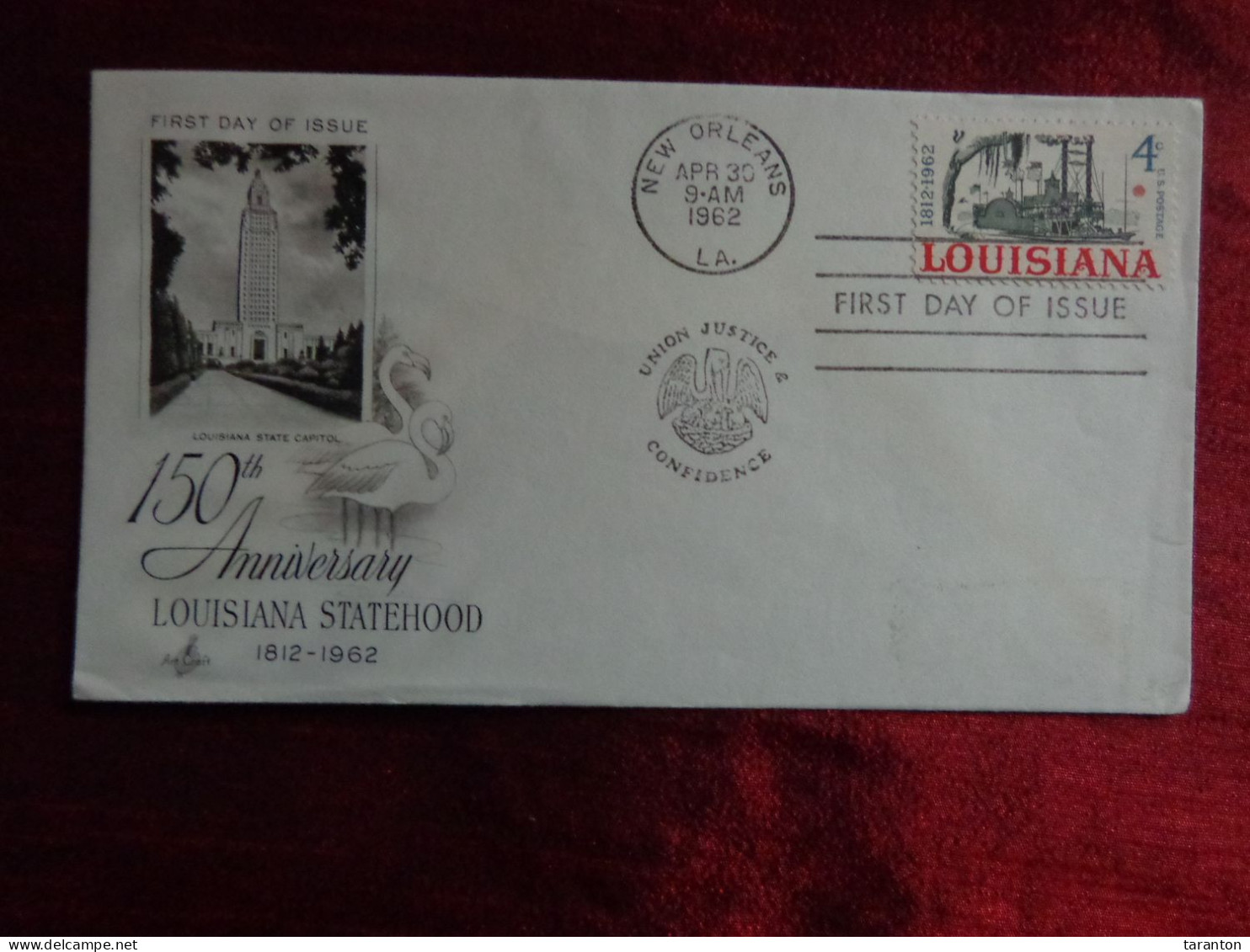 1962 - FDC- U.S.A., 150th ANNIVERSARY LOUISIANA STATEHOOD - Collections (sans Albums)