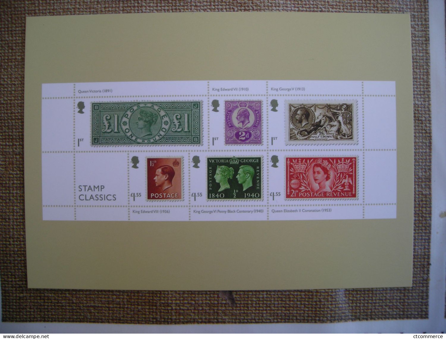 7 Cartes Postales PHQ Stamp Classics, Timbres Classiques, 7 Post Cards - Stamps (pictures)