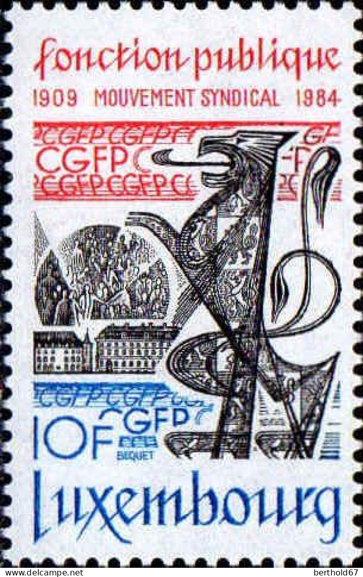 Luxembourg Poste N** Yv:1042 Mi:1092 Fonction Publique Mouvement Syndical - Unused Stamps