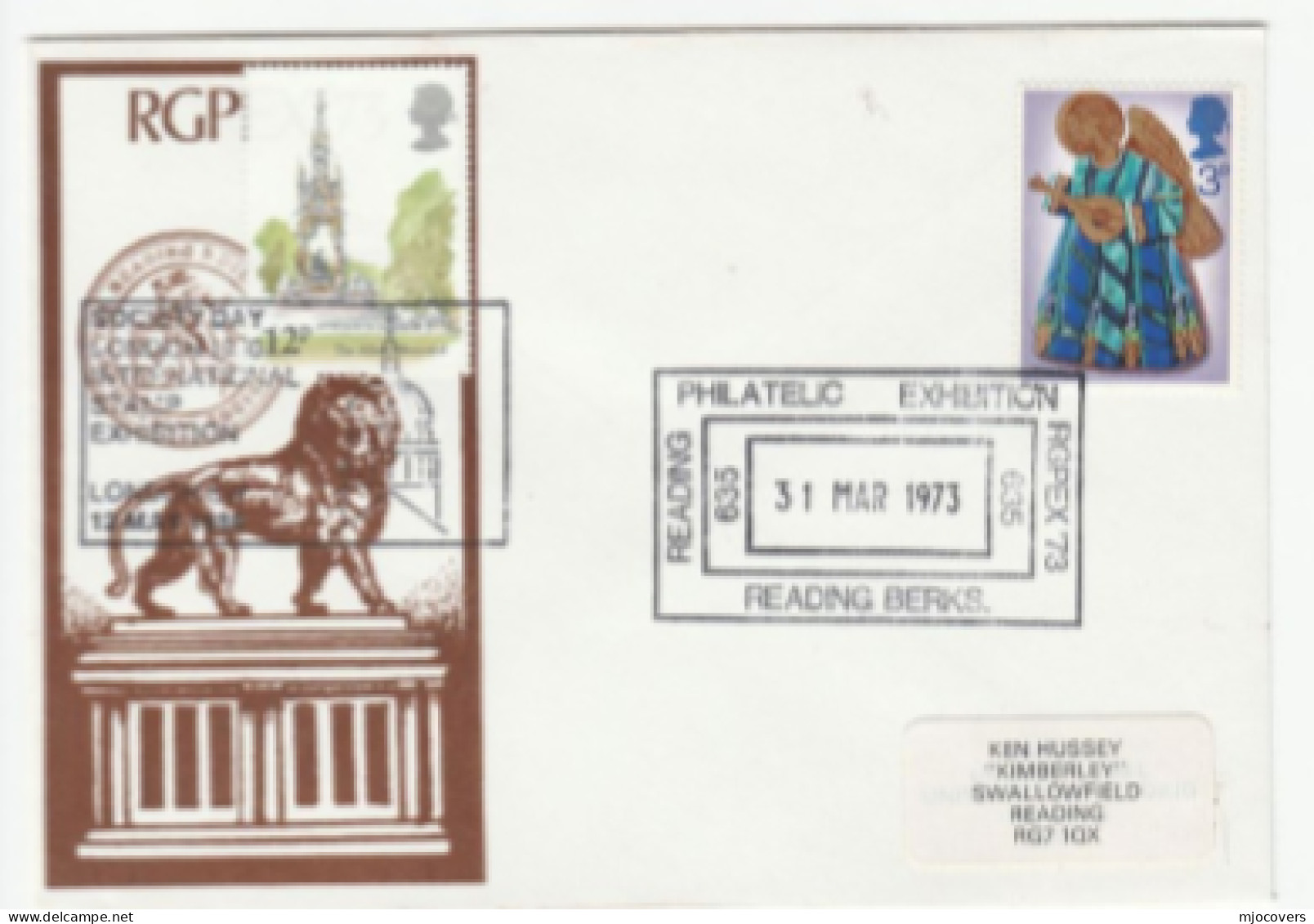 Pair Of The MAIWAND LION Statue READING  EVENT Covers GB Stamps Cover Lions Philatelic Exhibition - Roofkatten