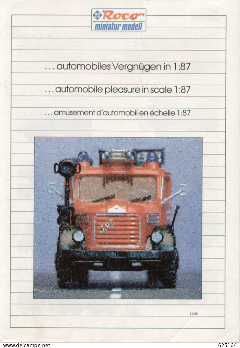 Catalogue ROCO MINIATUR MODELL 1988 HO 1/87 - Tedesco