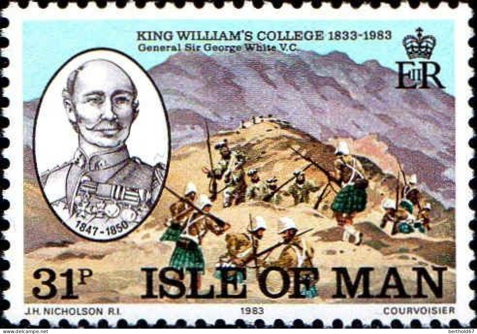Man Poste N** Yv:236 Mi:245 King William's College General Sir Goerge White - Isla De Man