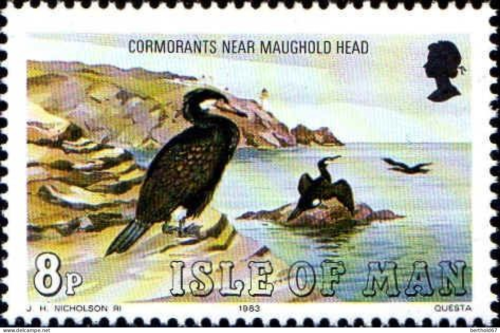Man Poste N** Yv:222 Mi:223 Cormorants Near Maughold Head - Isla De Man