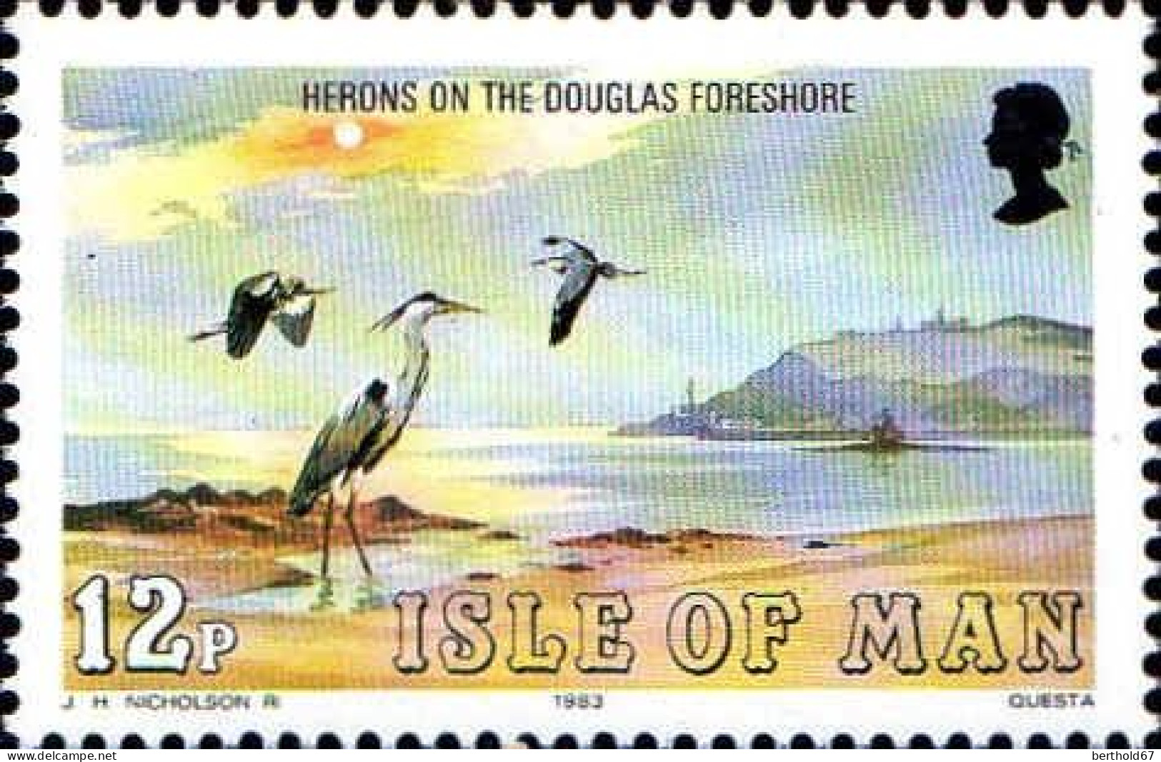 Man Poste N** Yv:225 Mi:226 Herons On The Douglas Foreshore - Man (Eiland)