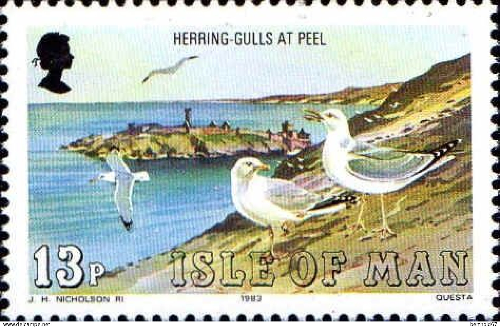 Man Poste N** Yv:226 Mi:227 Herrings-gulls At Peel - Isla De Man