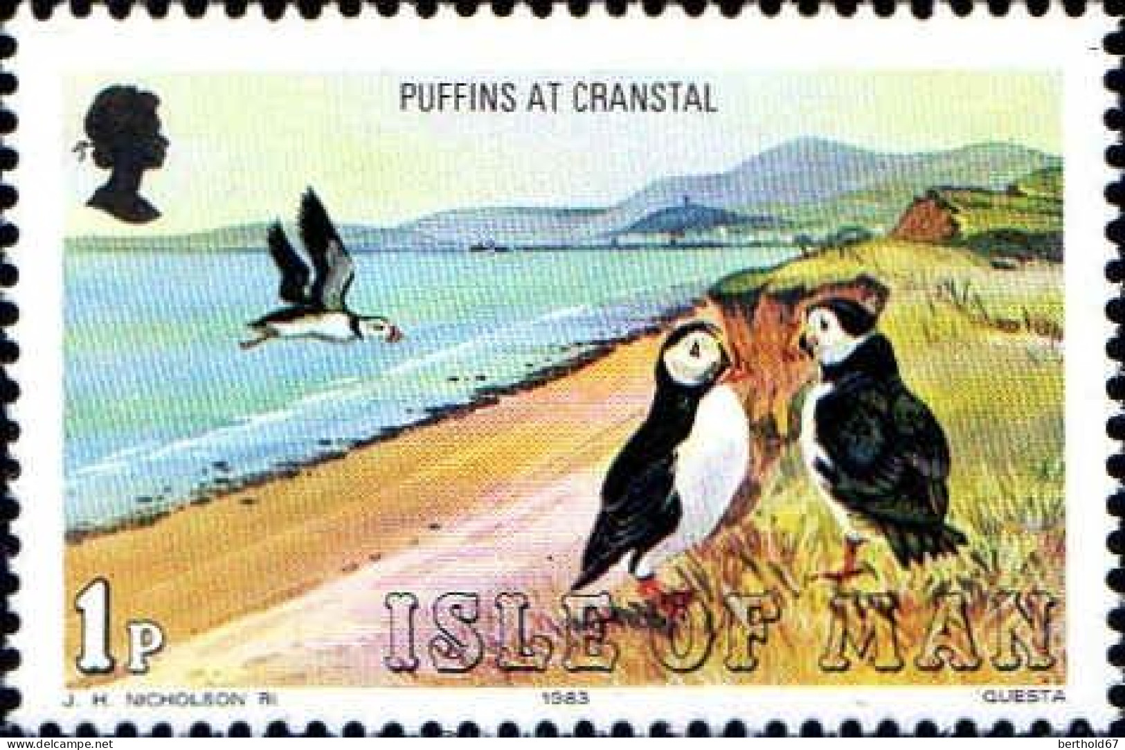 Man Poste N** Yv:219 Mi:220 Puffins At Cranstal - Isla De Man