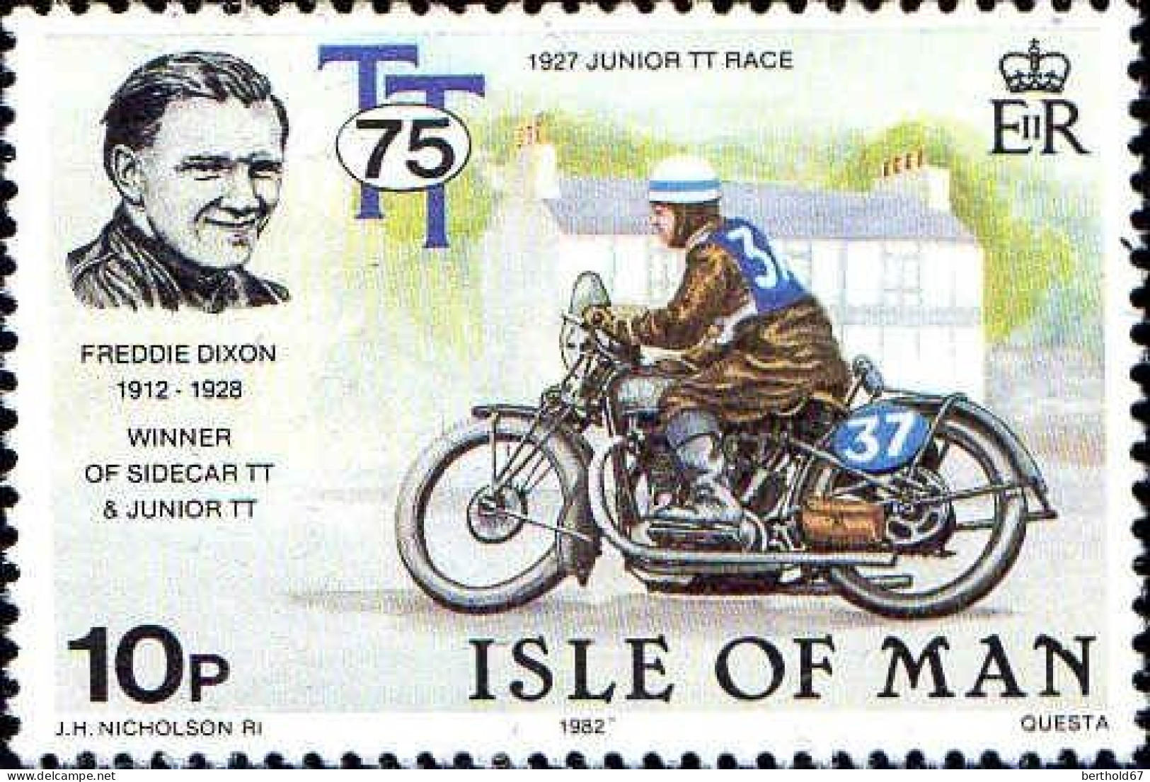 Man Poste N** Yv:206 Mi:209 Junior TT Race Freddie Dixon - Isle Of Man