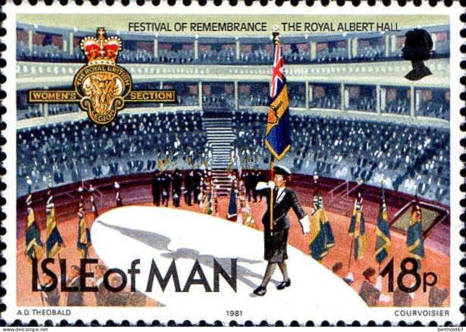Man Poste N** Yv:194 Mi:198 Festival Of Remembrence The Royal Albert Hall - Man (Eiland)