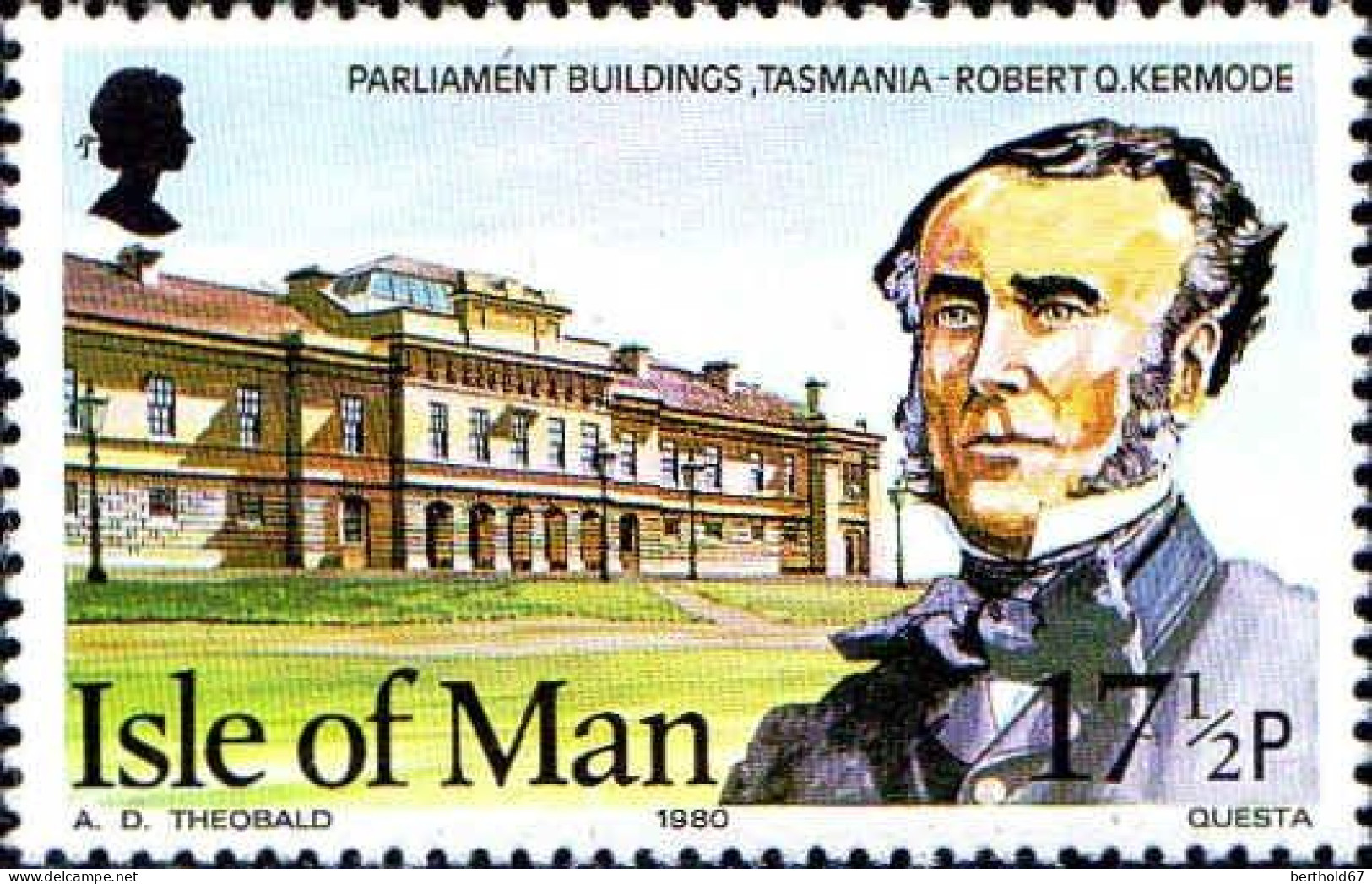 Man Poste N** Yv:174 Mi:177 Parliament Buildings Tasmania Robert Q.Kermode - Man (Eiland)