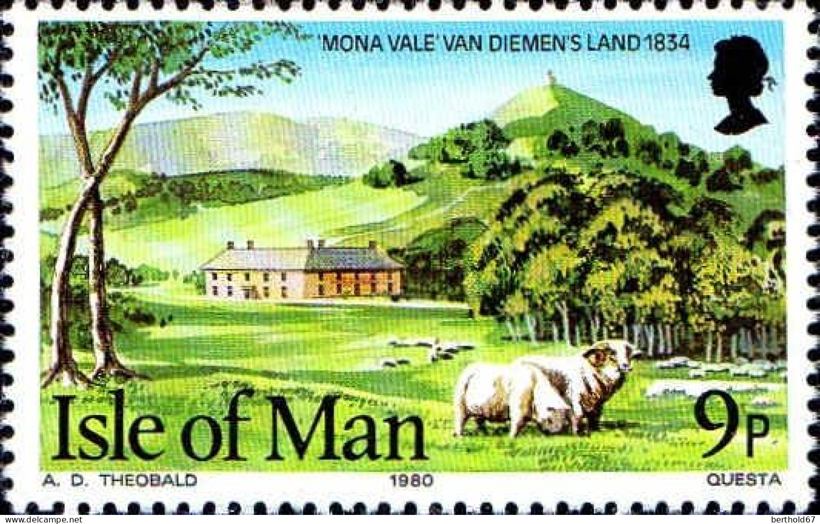 Man Poste N** Yv:171 Mi:174 Mona Vale Van Diemen's Land 1834 - Man (Eiland)