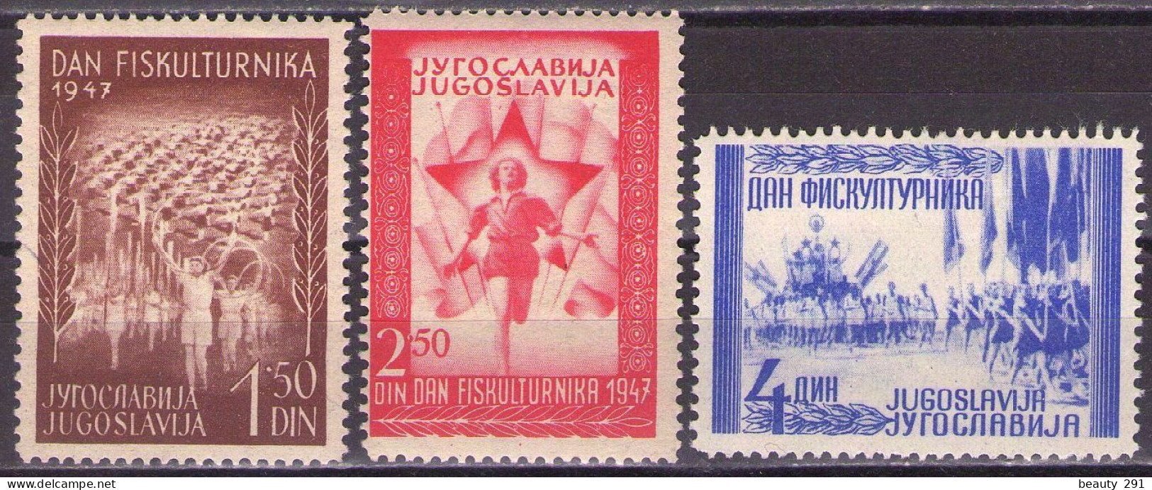 Yugoslavia 1947 Federal Sports Meeting, Mi 521-523 - MNH**VF - Ungebraucht